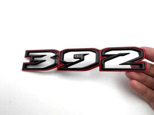 Image of 1x Paint 392 Emblems Front Fender Hood 3D Badge Nameplate Letter Compatiable with 2021-2024 Wrangler (Red Black)