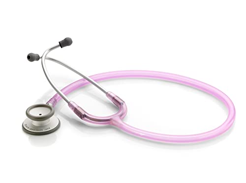 Image of ADC Adscope Lite 619 Ultra Lightweight Clinician Stethoscope with Tuneable AFD Technology, 31 inch Length, Rose Quartz