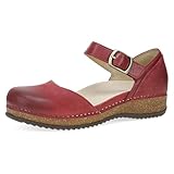 Dansko Mae Mary Jane for Women - Dual-Density Cork/EVA Midsole and Lightweight Rubber Outsole Provide Durable and Comfortable Ride on Patented Stapled Construction Red 7.5-8 M US