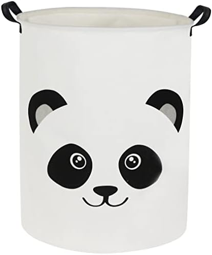 TIBAOLOVER 19.7" Large Sized Waterproof Foldable Laundry Hamper Bucket,Dirty Clothes Laundry Basket, Bin Storage Organizer for Toy Collection,Canvas Storage Basket with Stylish Cartoon Design (Panda)