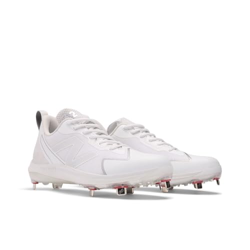 New Balance Women's FuelCell Romero Duo Softball Shoe, White/Silver/White, 12 W