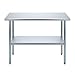 AmGood Stainless Steel Work Table with Undershelf | Kitchen Island Food Prep | Laundry Garage Utility Bench | NSF Certified (48
