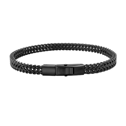Geoffrey Beene Men's Stainless Steel Two Strand Franco Chain Bracelet, Box Clasp2