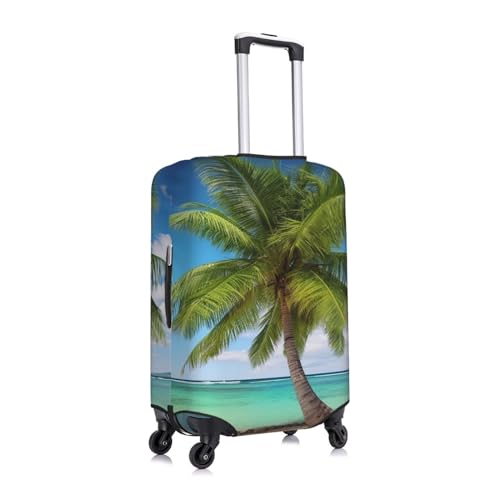 Travel Luggage Cover for Suitcase Tsa Approved, Washable Elastic Suitcase Protector, Beach Palm Tree Suitcase Cover Anti-scratch Baggage Cover Fits 22-24 Inch Luggage Sleeve Medium3