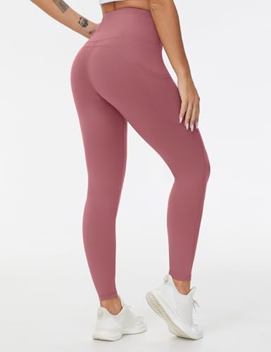 Image of THE GYM PEOPLE Thick High Waist Yoga Pants with Pockets, Tummy Control Workout Running Yoga Leggings for Women