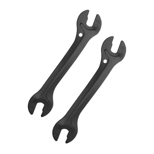 DLPRK Juego de 2 llaves cónicas para bicicletas, llaves de buje, llaves cónicas de acero al carbono, llaves abiertas de pedal, herramientas para reparación de bicicletas de montaña, llaves inglesas