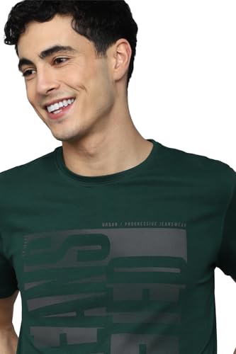 Image of Louis Philippe Men's Cotton Graphic Slim Fit T-Shirt