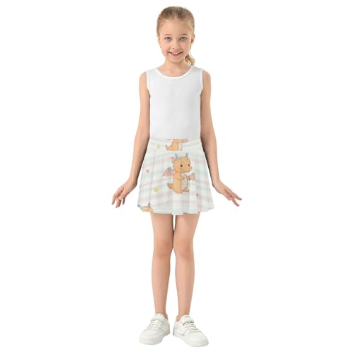 Girls' Shorts Athletic Skorts Cute Pastel Dragons Rainbow Toddlers Tennis Skirts Pink Cute Teen Skirt 3t3