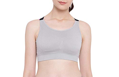 Image of Brachy Women's Fitness Yoga Push up Sports Bra Sports Non-Wired Bra for Womens Gym Running Padded Tank Top Athletic Vest Underwear Shockproof Strappy Sport Bra(Silver,36)