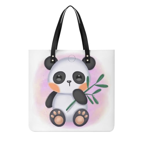 Sac shopping panda pour femme grand tote bag en toile de voyage 39x39cm