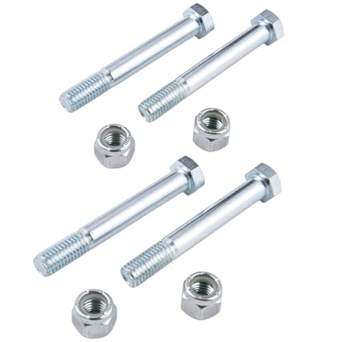 HKlanyue 4-Set Caster Wheel Bolts and Nuts 1/2-13 x 3.6 Long Galvanized Carbon Steel Hex Head Screws with Nylon Lock Nuts Replacement Hardware for Handcarts Dollies and Utility Carts.