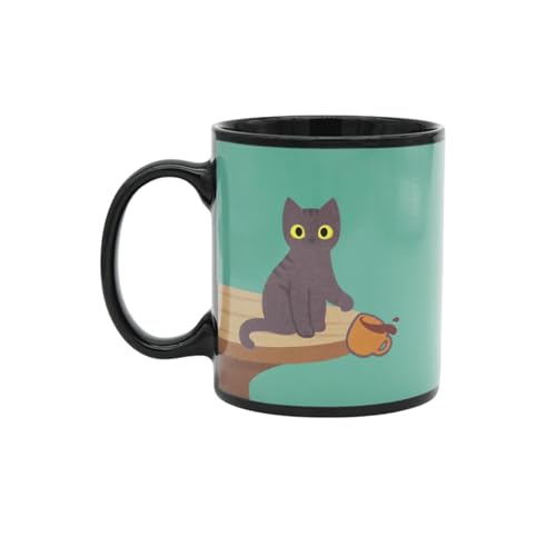 Winkee - Taza con efecto térmico de gatito travieso I Super dulce como taza de café y taza de té I Taza de café de gato - aprox. 300 ml