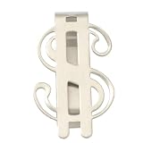 PRETYZOOM Clip Portafoglio in Acciaio Inossidabile con Motivo Dollaro, Fermasoldi Magnetico Leggero e Multiuso per Ufficio e Scuola