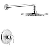 Delta Bonacci 17 Series Dual-Function Rain Shower Faucet Set, Chrome Rainfall Shower Head and Handle Set, Valve Trim Kit, Lumicoat Chrome T17245-PR (Valve Not Included)