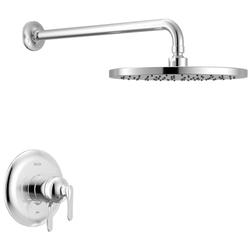 Delta Bonacci 17 Series Dual-Function Rain Shower Faucet Set, Chrome Rainfall Shower Head and Handle Set, Valve Trim Kit, Lumicoat Chrome T17245-PR (Valve Not Included)
