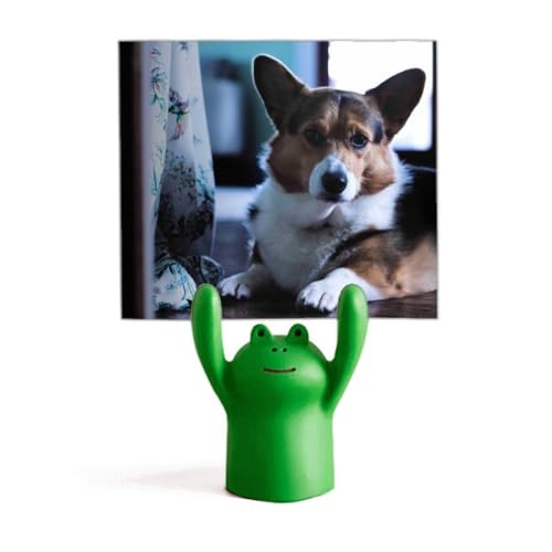 Support photo Corgi grenouille en résine pour décoration de bureau originale