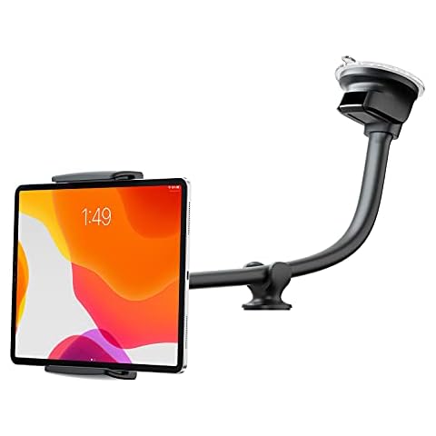 ICARMOUNT Tablet Car Mount Windshield Dashboard, Suction Cup Long Gooseneck Tablet Holder for Car, Truck, SUV, Compatible with 7-12.4 Inch Tablet/iPad/Samsung Tab, etc Cover
