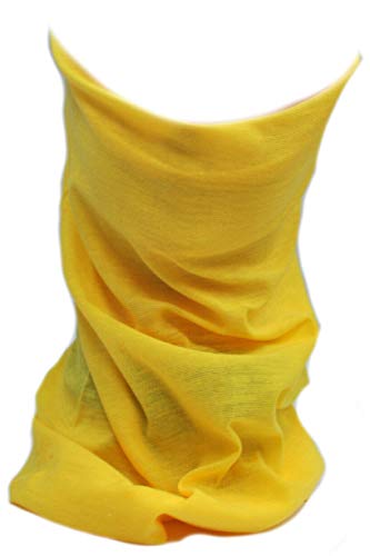 Euly Multifunktionstuch Schlauchschal Halstuch Mundschutz Maske Motrorrad Uni Biker Bandana Herren Damen (Gelb)
