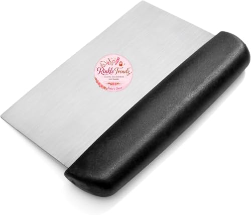 Image of Dough Bench Scrapper Cake Cutter Pastry Cutter Chopper, Smoother Icing Fondant Decorating Multi-Purpose Stainless Steel Baker Scraper & Chopper 5 inch