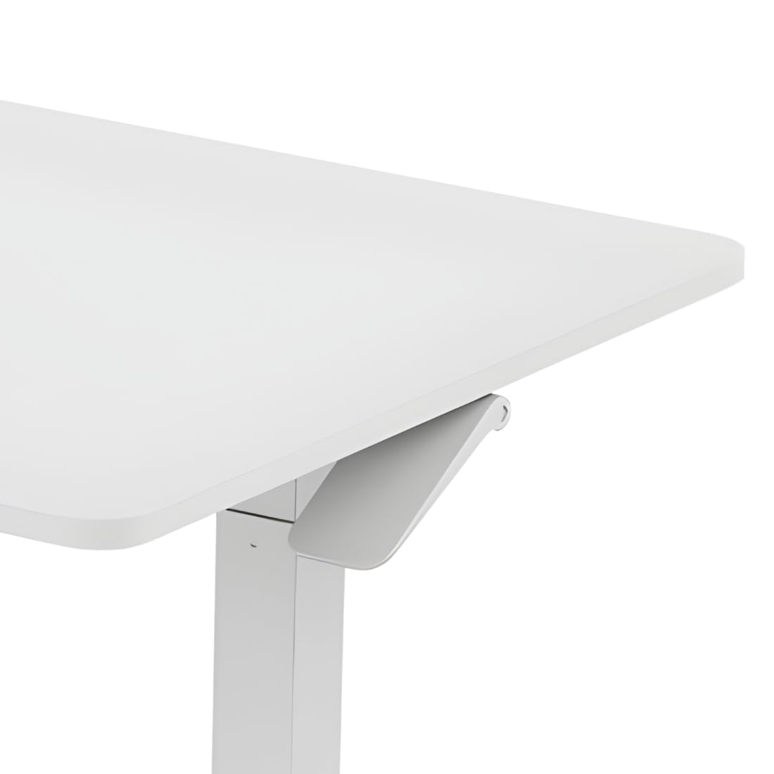 Spacetronik Höhenverstellbarer Schreibtisch Manuell 80x50 cm | Gasfeder Pneumatisch, Sitz-Steh-Tisch ohne Strom, Mobiler Laptoptisch mit Rollen, Stehpult 70-115 cm, Weiß