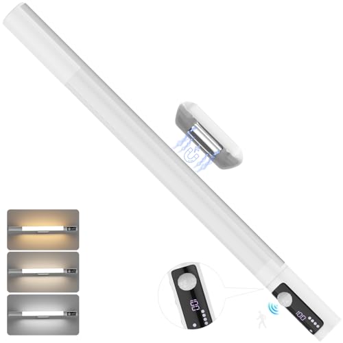 OWill Luz led con Sensor de Movimiento y Ajuste de Luz,Led Cocina bajo mueble Magnéticas Recargables USB,Barra led 38 CM 2000mAh,Luces LED para Cocina, Armario, Baño y Muebles sin Cables Molestos