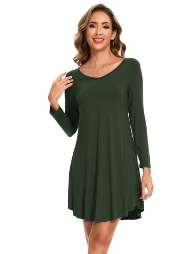Image of GYS Womens Bamboo Viscose Nightgown Super Soft Lightweight Night Shirts for Sleeping