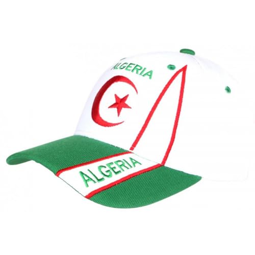 Nyls Création Casquette Algerie Blanche et Verte Drapeau Algerien Baseball - Taille Unique - Blanc