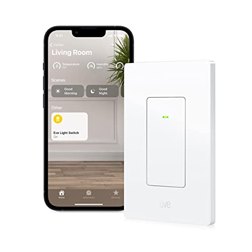 Eve Light Switch Connected Wall Switch (Apple HomeKit), single