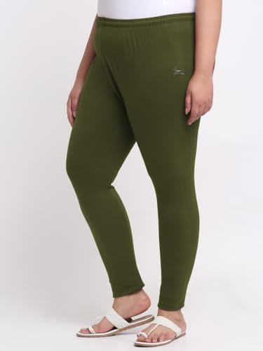Image of Soft Cotton Ankle Lenght Solid Regular and Plus 35 Colours Leggings for Womens and Girls (Sizes :- M to 6XL)