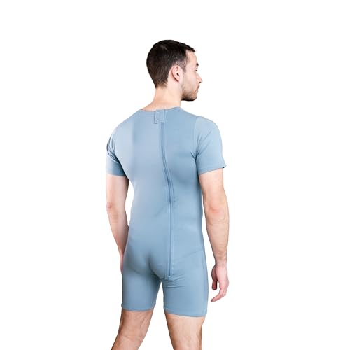 JOF Berlin Body Reißverschluss Für Erwachsene | Blau | Extra Extra Large | Onesie Bodyshort mit Reißverschluss | Adaptive Kleidung Für Erwachsene mit Spezialen Bedürfnissen