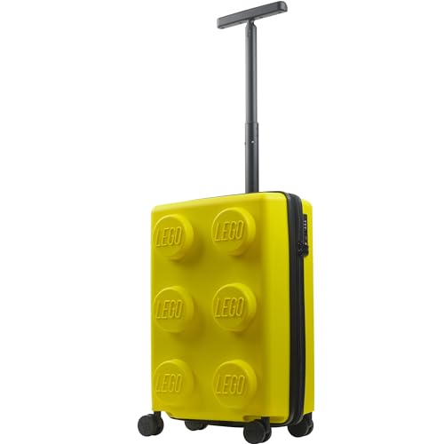 Concept One LEGO 22 Inch Carry On Luggage Signature Trolley Expandable Hardshell Rolling Suitcase with Spinner Wheels Yellow