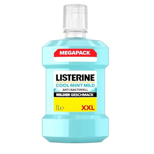LISTERINE Cool Mint Mild 1000ml, antibakterielle Mundspülung ohne Alkohol mit mildem Geschmack, für ein langanhaltendes Frischegefühl, Mundwasser LISTERINE Cool Mint Mild 1000ml, antibakterielle Mundspülung ohne Alkohol mit mildem Geschmack, für ein langanhaltendes Frischegefühl, Mundwasser