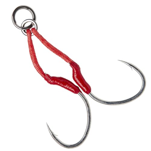 Savage Gear Double Bloody Assist Hook SJ 2 unidades de tamaño 1/0 hasta 3/0 ganchos de captura para jigging lento (1/0)