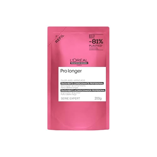 Embalagem refil rosa de 200g da máscara de tratamento L'Oréal Professionnel Pro Longer Serie Expert