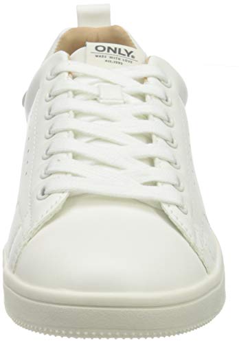 Only Femme ONLSHILO PU Sneaker Noos Basket, White, 39 EU