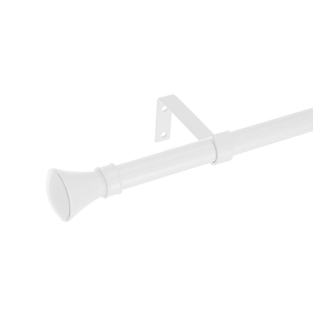 LOLAhome Set de Barra de Cortina Extensible de 160 a 300 cm, 2 escuadras y 2 terminales Blanco de Metal