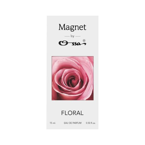 Image of OSSA Magnet Floral Eau De Parfum 15 ml for Men & Women |Long Lasting Unisex Perfume with Bergamot, Cassis, Lily of the Valley, Vanilla, Cedarwood & Patchouli |Premium Floral Fragrance for Regular Wear