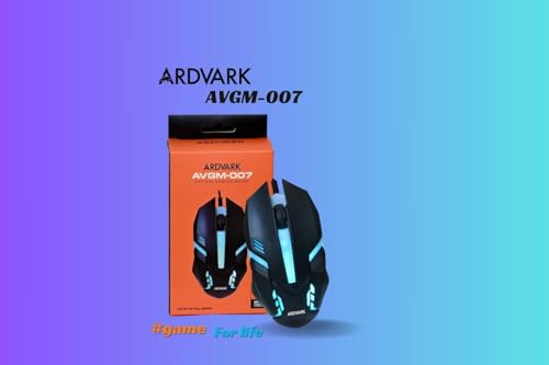 Image of ARDVARK AVGM-007 Gaming Mouse Wired, Ergonomic Gamer Laptop PC USB Optical Computer Mice with RGB Backlit, 4 Adjustable DPI Up to 2400, 3 Programmable Buttons