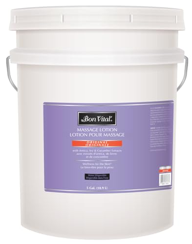 Bon Vital Original Massage Lotion, 5 Gallon Pail, Lightweight, Non-Greasy