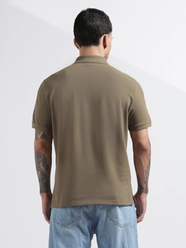 Image of Solid Regular fit Cotton Polo t-Shirt