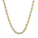 NINMQCFVG Collar de cadena de cuerda giratoria para hombres, cuerdas de acero inoxidable, collar largo, minimalista color dorado, color plata, joyería hip hop 3mm 60cm