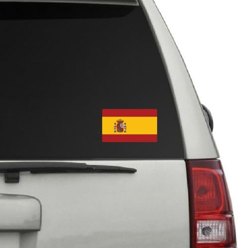 Image of World Country Flag Decal Stickers - Two Pack - for Cars Windows Bumpers Laptops Tablets Tumblers Cups Walls (Spain)