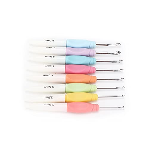Crochet Hook Set , 8 Sizes 3MM-6MM Crochet Hooks Needles Soft Non‑Slip Good Grip Ergonomic Handle Crochet for Arthritic Hands - Image 2