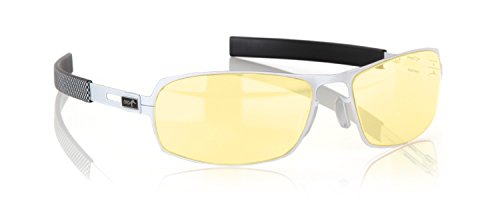 Gunnar Optiks PHA-04201 MLG Phantom Full Rim Advanced Gaming Glasses with Headset Compatibility and Amber Lens Tint, Snow Onyx Frame Finish