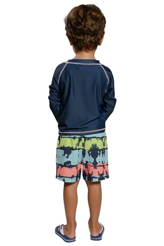 INGEAR Boys' Sun Shirt Rash Guard and Swim Shorts Combo Sun Protective Clothing Set Bathing Suit Set for Boys3