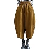 [1/2plus] [ニブンノイチプラス] パンツ バルーン 切り替え サルエル ウエスト ゴム ポケット レディース (キャメル, XXL)