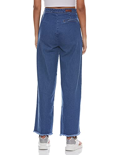 Image of AKA CHIC Women Wide Leg High Rise Cotton Non Stretchable Jeans
