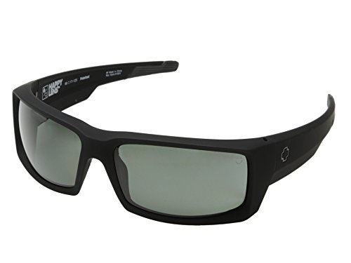 Spy Optic General Sunglasses Matte Black with Grey Green Polarized Lens + Hard Case