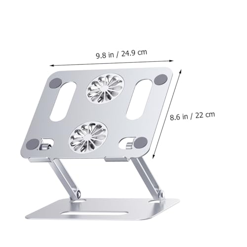 Base ajustable para laptop con enfriador doble de aluminio miniatura 2