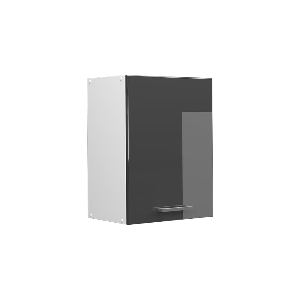 Vicco Frontale cucina R-Line, Antracite lucido, 44.6 x 59 cm frontale del mobile per pensile, adatto per armadi da cucina R-Line per un montaggio semplice